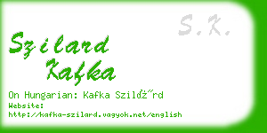 szilard kafka business card